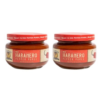 Louisiana Pepper Exchange Red Habanero Pepper Puree Sauce Salsa, Super Hot, Spicy, Chili Seasoning, Plant-Based, Gluten-Free, Replaces Habanero Powder, 2-Pack