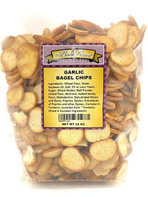 Garlic Bagel Chips, Bulk Size (1.5 lb. Resealable Zip Lock Stand Up Bag)