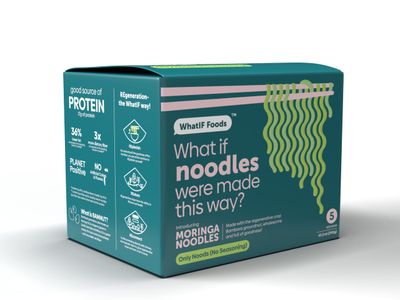 Healthy Instant Moringa Noodles Unflavored | 17g Protein &amp; 5g Fiber, Vegan, Air Fried, Lower Sodium, | For Ramen, Wok, Stir Fry | Quick Cooking 5 Pack by WhatIF Foods
