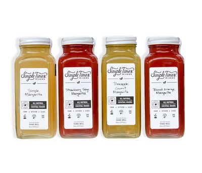 Simple Times Mixers: Margarita 4-Pack (4x 8oz) | Real Ingredient Cocktail MixersJust Add Alcohol