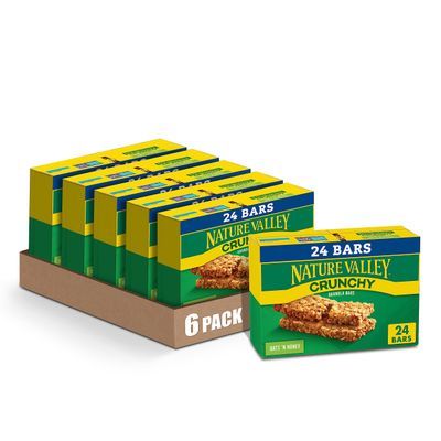 Nature Valley Crunchy Granola Bars, Oats &#39;n Honey, 24 Bars, 17.88 OZ (12 Pouches) (Pack of 6)