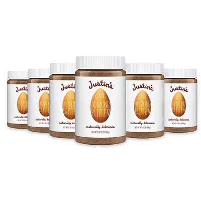 Justin&#39;s Classic Almond Butter, Only Two Ingredients, No Stir, Gluten-free, Non-GMO, Keto-friendly, Responsibly Sourced, 16 Ounce Jar (6 Pack)