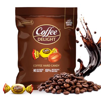 Colombina Coffee Delight Hard Candy, Gluten-Free Coffee-Flavored Candies Made w/Authentic Colombian Coffee, 1 Pack (100 Count)