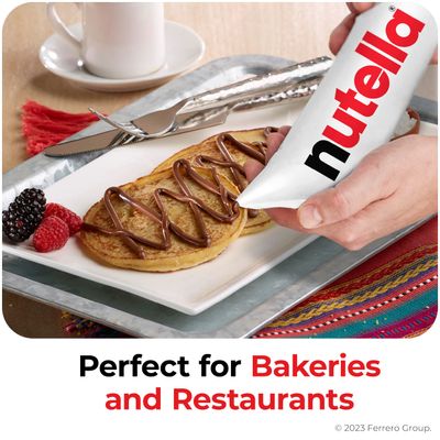 Nutella Hazelnut Spread Piping Bags, 6 Bags, Baking Supplies, Great For Restaurants And Bakeries, 211.2 Oz Total