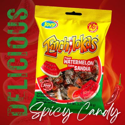 Spicy Gummy Candy, Individually Wrapped Watermelon and Mango Tamarind Covered Gummies with Chili Powder, Shareable Mexican Candy Bags 5.29 ounce, Pack of 2 (Watermelon Mango)