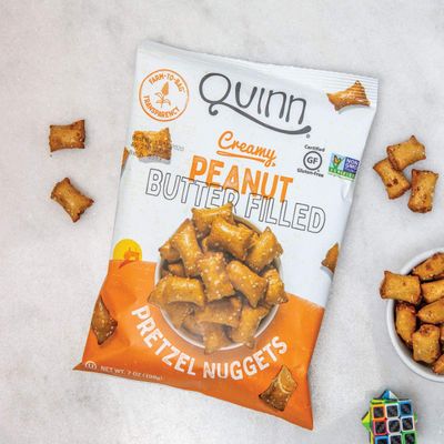 Quinn Gluten Free Peanut Butter Filled Pretzel Nuggets - Made with Real Ingredients, Whole Grain Sorghum, Sea Salt, Vegan, Dairy Free, Non-GMO - 7 Oz (Pack of 4)