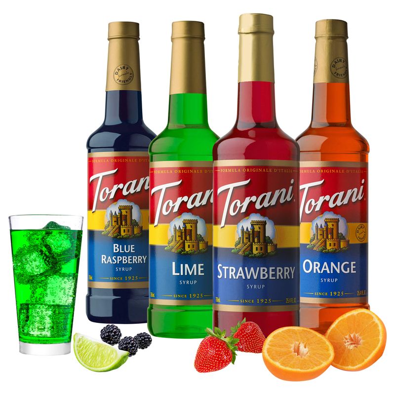 Torani Syrup Variety Pack, Soda Flavors, 25.4 Ounces (Set of 4)