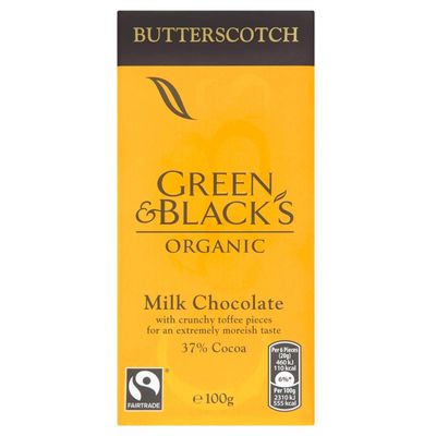 Green and Black&#39;s Organic Butterscotch Milk Chocolate Bar 100 g (Pack of 5)