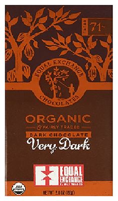 Equal Exchange Organic Very Dark Chocolate Bars, 2.8 Ounce (Pack of 12)