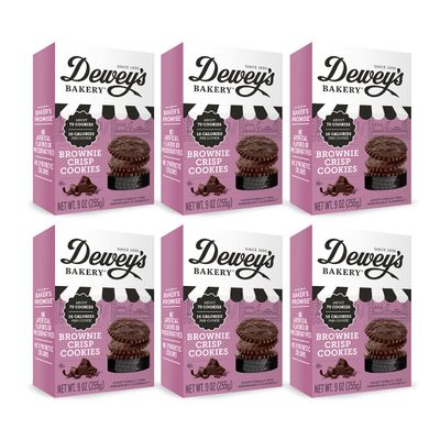 Dewey&#39;s Bakery Brownie Crisp Moravian Cookie Thins | No Artificial Flavors, Synthetic Colors or Preservatives | Baked in Small Batches | 9 oz (Pack of 6)