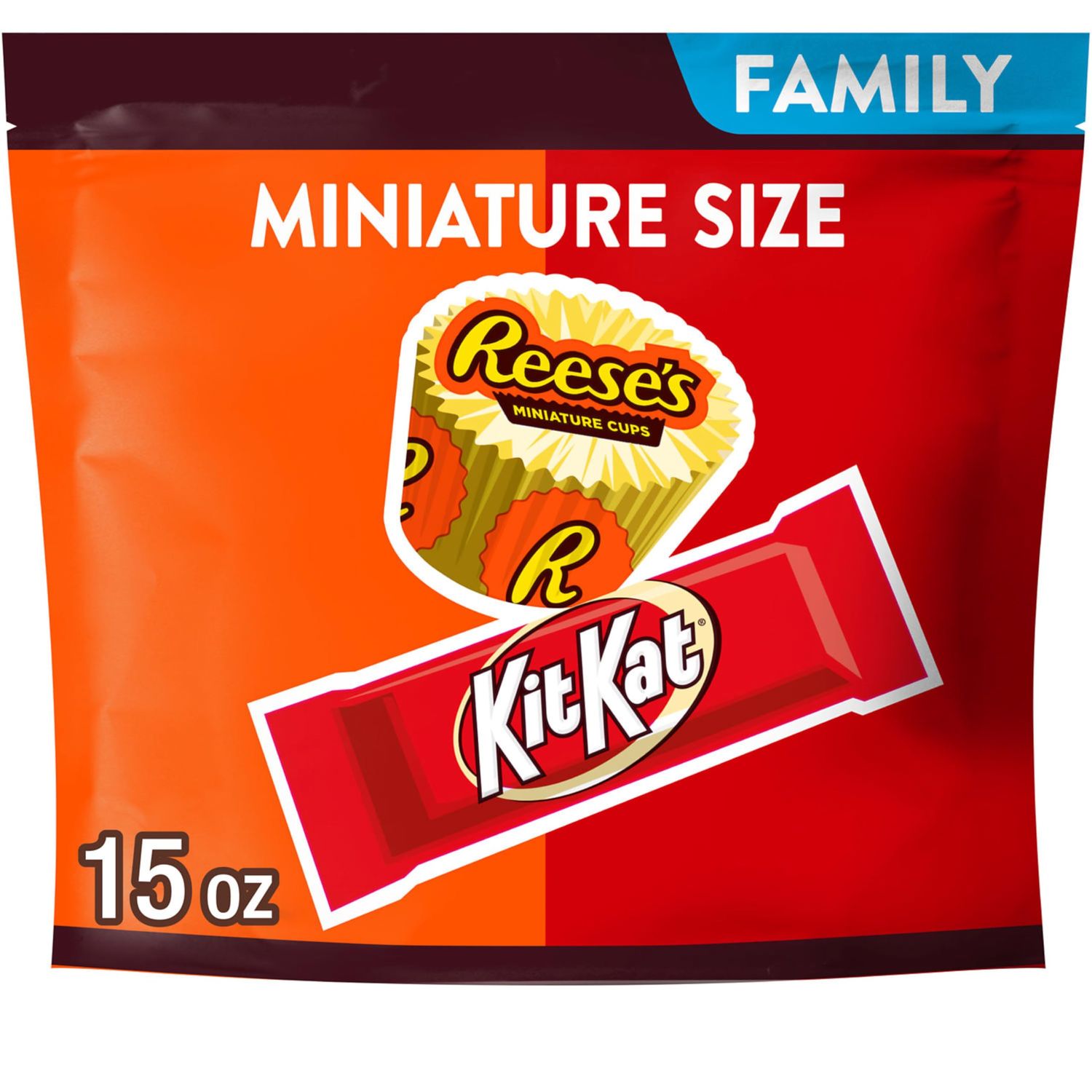 KIT KAT and REESE'S Miniatures Assorted Milk Chocolate Candy Family Pack, 15 oz