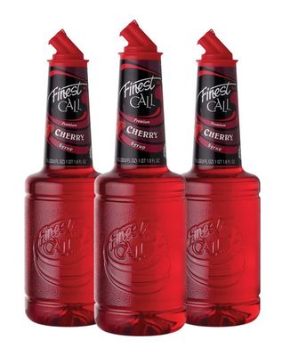 Finest Call Premium Cherry Syrup Drink Mix, 1 Liter Bottle (33.8 Fl Oz), Pack of 3