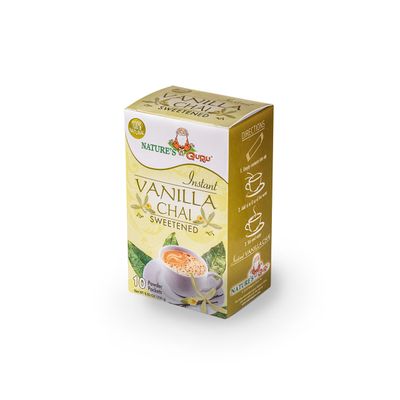 Nature&#39;s Guru Instant Vanilla Chai Tea Drink Mix Sweetened, 10 Count (Pack of 1) Single Serve On-the-Go Drink Packets