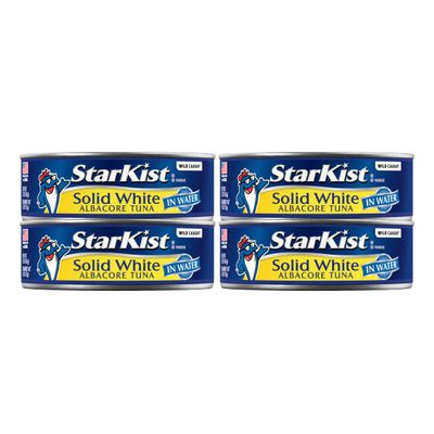 StarKist Solid White Albacore Tuna in Water, 5 oz Can, Pack of 4