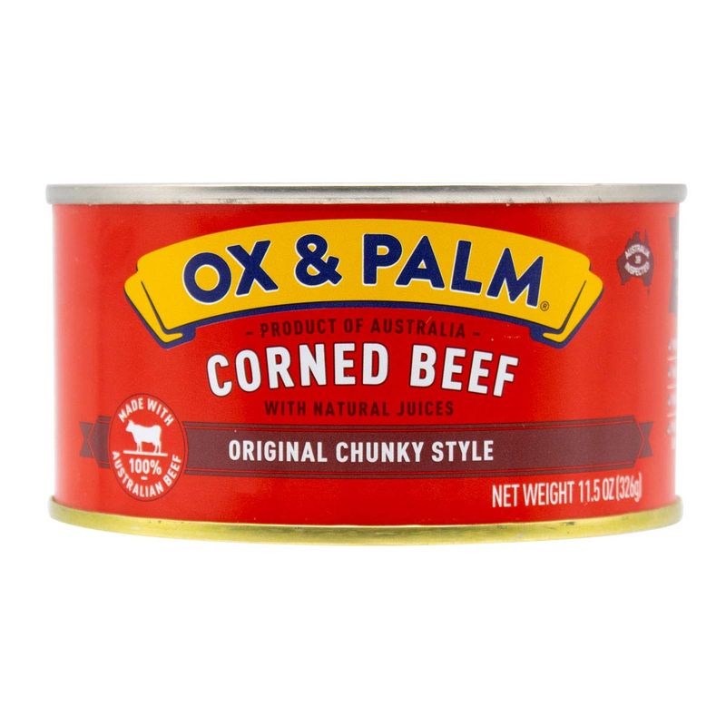 Ox &amp; Palm Corned Beef, Original Chunky Style, 11.5 Oz (Pack of 12)