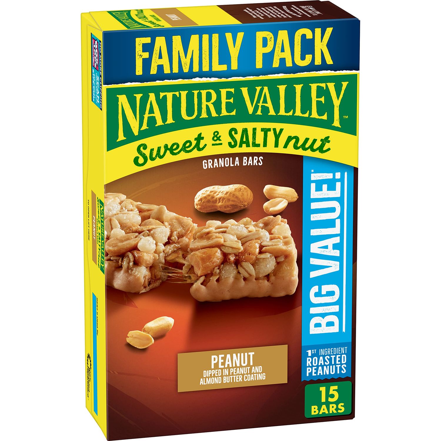 Nature Valley Granola Bars, Sweet and Salty Nut, Peanut, 15 Bars, 18 OZ