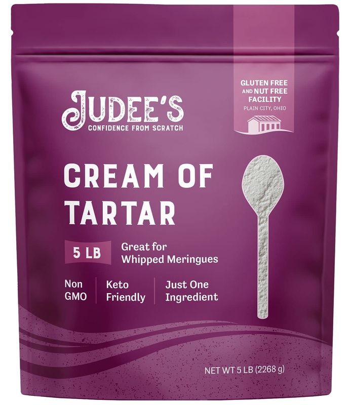 Judees Cream of Tartar 5 lb - All Natural, Keto-Friendly, Gluten-Free and Nut-Free - Use for Baking as a Stabilizer, Cleaning and Crafting - Made in USA