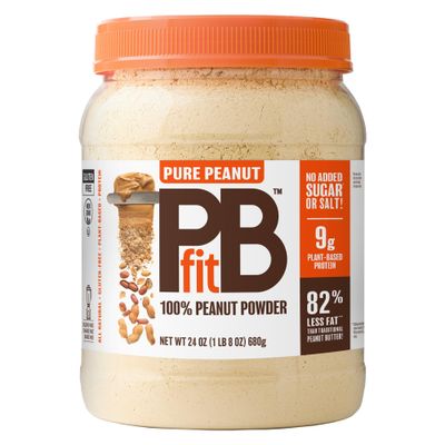 PBfit 24 Ounce Simply Peanut Powdered Peanut Powder, No Added Sugar or Salt, Non-GMO, Plant-Based, Gluten-Free Protein Powder, 9g of Protein 9% DV