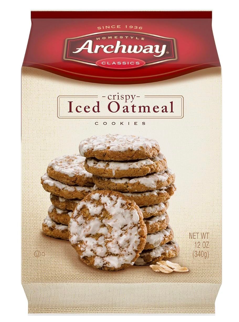 Archway Homestyle Cookies Crispy Bites Iced Oatmeal 12oz