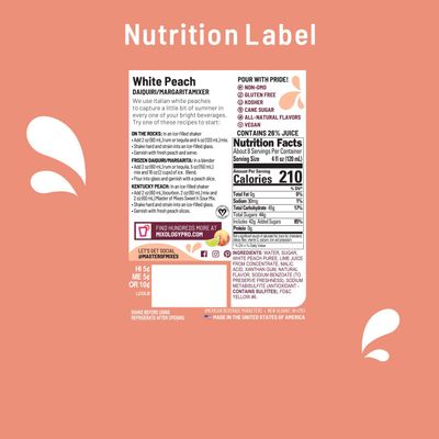 Master of Mixes White Peach Daiquiri / Margarita Drink Mix, Ready To Use, 1 Liter Bottle (33.8 Fl Oz) (Pack of 3)