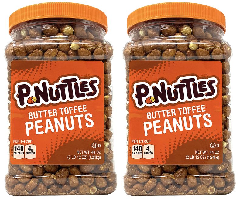 P-Nuttles Butter Toffee Peanuts 44 Ounce Jar (Pack of 2) Made in the USA, Kosher, Peanuts Sweet, Party Snack, Nuts Gift, Peanuts Bulk, Sweet Snack, Sweet And Salty Snack