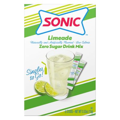 Sonic Limeade Singles to Go Drink Mix, Includes 3 Boxes with 3 Packets in Each Box, 18 Total Packets