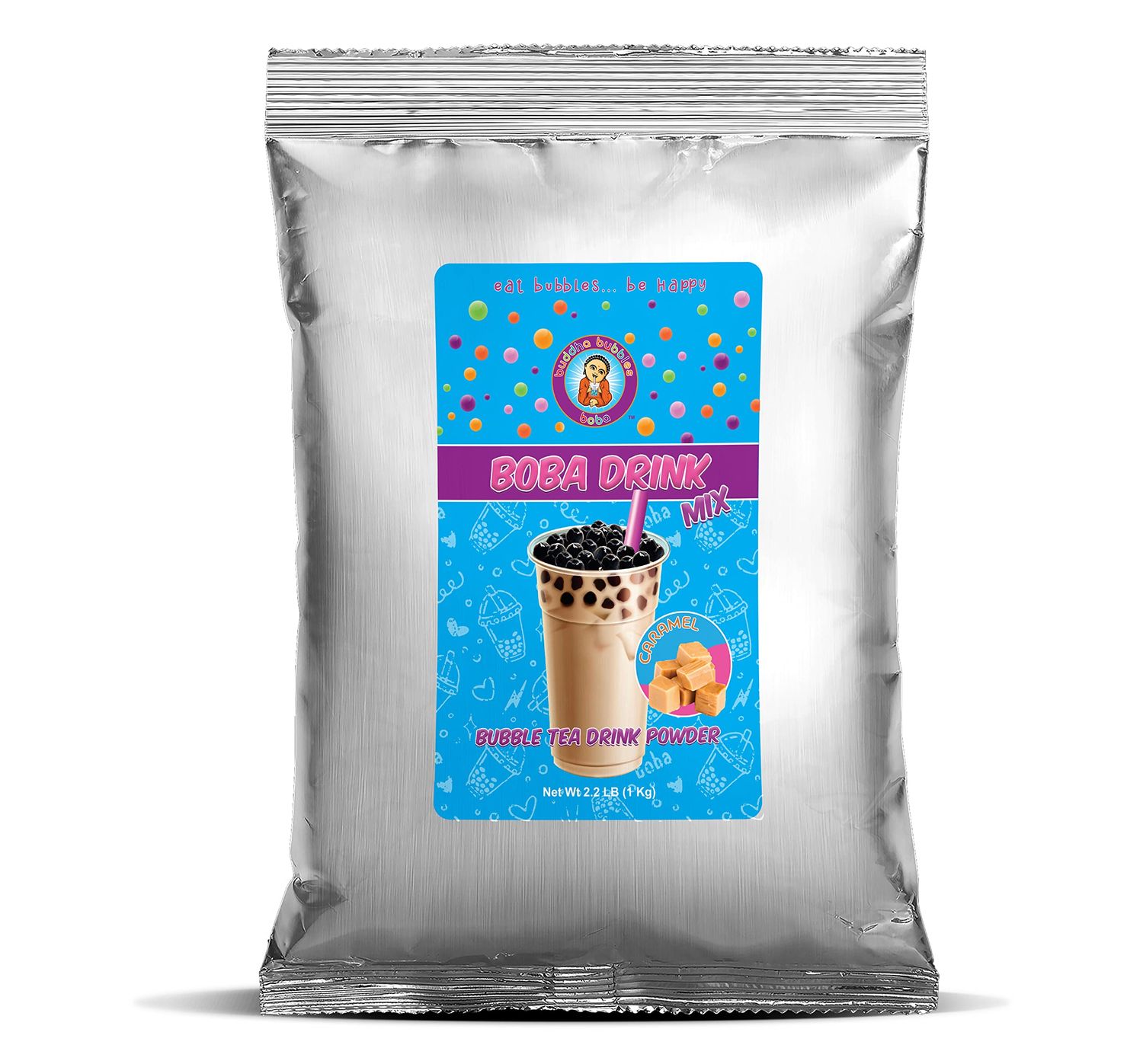 CARAMEL FRAP Boba/Bubble Tea Drink Mix Powder By Buddha Bubbles Boba (2.2 Pounds / 1 Kg)