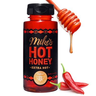 Mike&#39;s Extra Hot Honey, America&#39;s #1 Brand of Hot Honey, Spicy Honey, All Natural 100% Pure Honey Infused with Chili Peppers, Gluten-Free, Paleo-Friendly (10oz Bottle, 1 Pack)