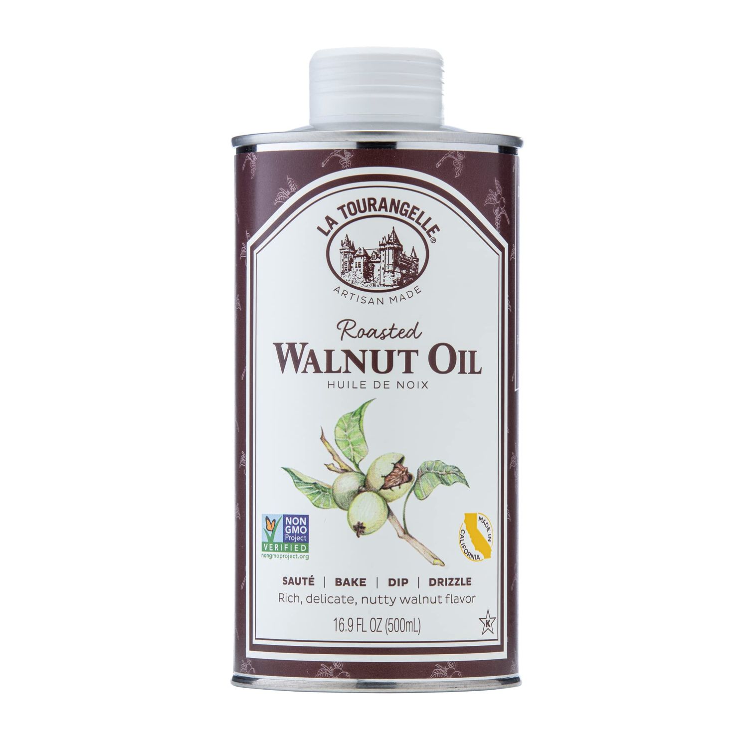 La Tourangelle, Roasted Walnut Oil, Plant-Based Source of Omega-3 Fatty Acid, Cooking, Baking, &amp; Beauty, 16.9 Fl Oz