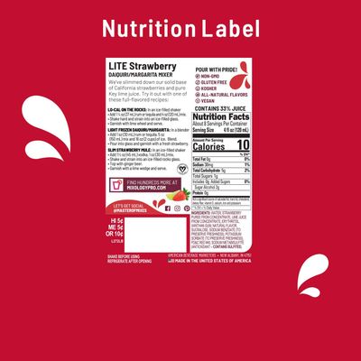 Master of Mixes Strawberry Daiquiri/Margarita Lite Drink Mix, Ready To Use, 1.75 Liter Bottle (59.2 Fl Oz), Pack of 3