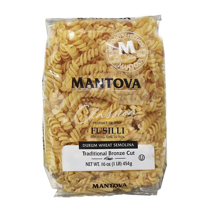 Mantova Italian Bronze Die Spirali Pasta - 100% Durum Wheat Semolina Bronze Die Spirali- 16 Oz (Pack Of 6) - Product Of Italy