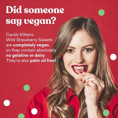 CANDY KITTENS New Flavor Vegan Gummy Candy 4.4oz (Wild Strawberry, 2 Pack)