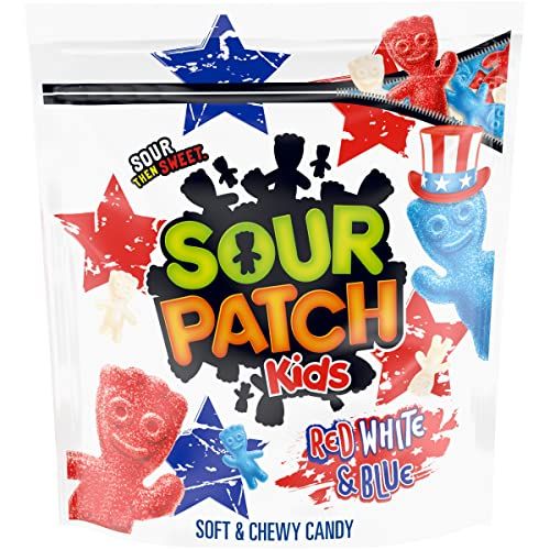 SOUR PATCH KIDS Red, White &amp; Blue Soft &amp; Chewy Candy, Bulk Candy, 1.8 lb