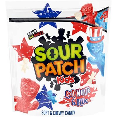 SOUR PATCH KIDS Red, White &amp; Blue Soft &amp; Chewy Candy, Bulk Candy, 1.8 lb