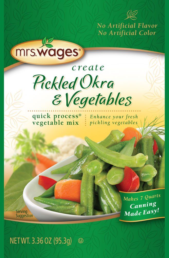Mrs Wages Create Pickled Okra and Vegetables, 3.36 Ounce Quick Process Vegetable Pickling Mix