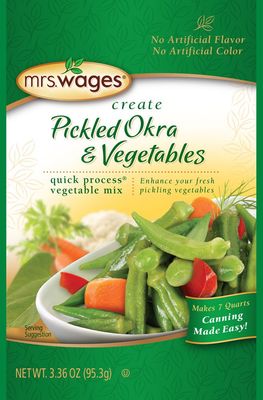 Mrs Wages Create Pickled Okra and Vegetables, 3.36 Ounce Quick Process Vegetable Pickling Mix