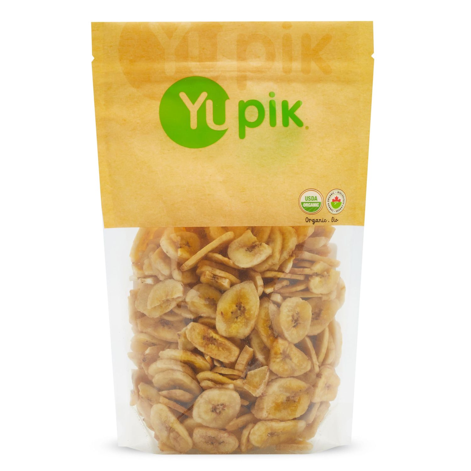 Yupik Organic Sweetened Dried Banana Chips, 14.1 Oz, Gluten-Free, Kosher, Non-GMO, Vegan, Sliced Dried Fruits, Lightly Sweetened, Crunchy Snacks, Ideal for Baking &amp; Topping