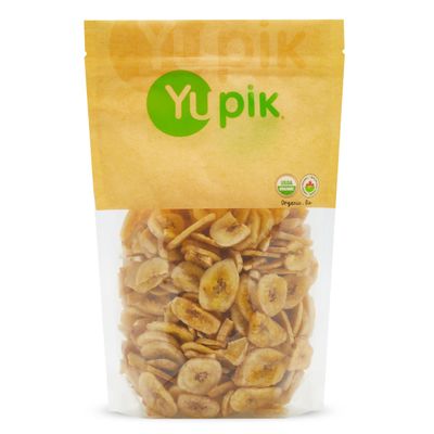 Yupik Organic Sweetened Dried Banana Chips, 14.1 Oz, Gluten-Free, Kosher, Non-GMO, Vegan, Sliced Dried Fruits, Lightly Sweetened, Crunchy Snacks, Ideal for Baking &amp; Topping