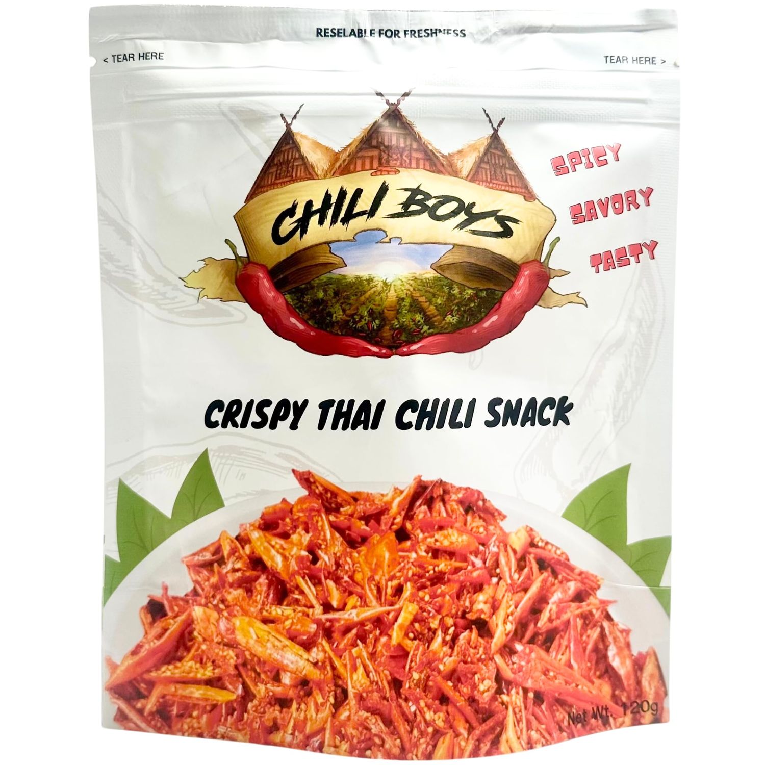 Crunchy Chili Crisps with Sesame Seeds, Ready To Eat, 120g Bag, Crispy Spicy Chilis for Snacking Anytime by Chili Boys