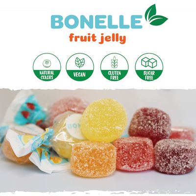 Bonelle Sugar-Free Fruit Jelly Candy | 1-Pound Bag | Assorted Flavors | Individually Wrapped