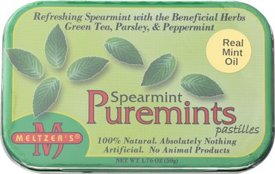 MELTZER&#39;S Spearmint Puremints, 1.76 OZ
