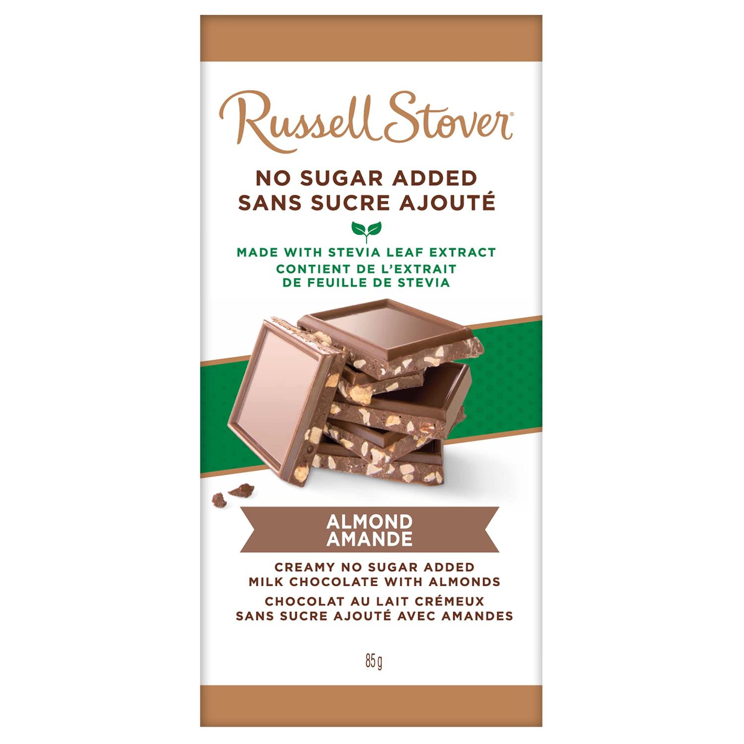 Russell Stover Chocolates Almond Bar, Sugar Free, 3 Ounce