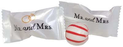 Mr and Mrs Wedding PEPPERMINT BALLS Candy Bags 100 Count Mint Candies-Treats Sweets Party Favors For 50th Anniversary Bridal Shower Wedding &amp; Special Occasions