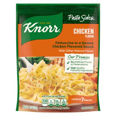 Knorr Pasta Sides Chicken Fettuccine For Delicious Quick Pasta Side Dishes No Artificial Flavors or Preservatives 4.3 oz