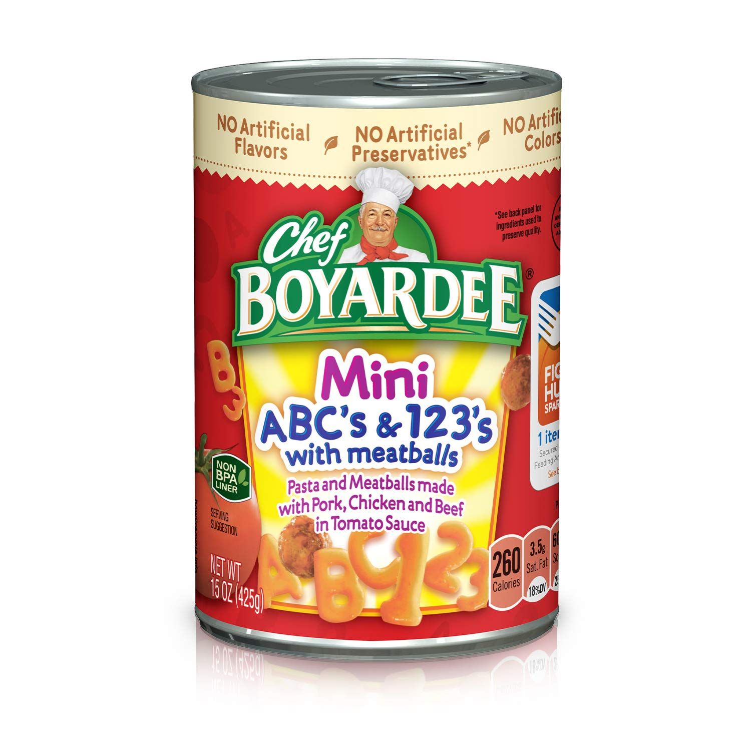 Chef Boyardee Mini ABC&#39;s and 123&#39;s with Meatballs, 15 oz, 4 Pack