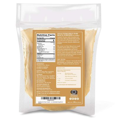 Healthworks Maca Powder Raw (16 Ounces / 1 Pound) | Certified Organic Flour Use | Keto, Vegan & Non-GMO | Premium Peruvian Origin | Breakfast, Smoothies, Baking & Coffee | Antioxidant Superfood