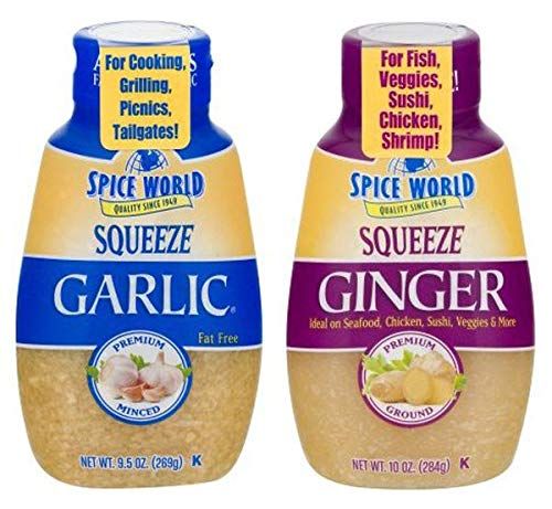 Spice World Squeeze Bundle: Premium Ground Ginger (10 Oz.) &amp; Premium Garlic (9.5 Oz.)