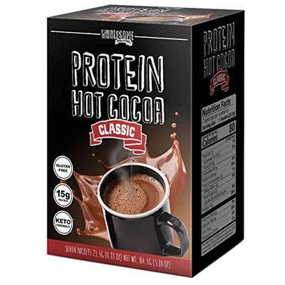 Protein Hot Chocolate, Keto Hot Chocolate Mix, Low Carb Hot Cocoa, 15g Protein, 2g Net Carbs, Low in Sugar, Instant Hot Coco, 7 Individual Macro-Controlled Packages (Classic, 1 Pack)