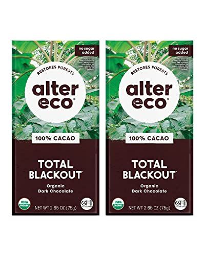 Alter Eco | Dark Chocolate Bars | Pure Dark Cocoa, Fair Trade, Organic, Non-GMO, Gluten Free (2-Pack Total Blackout)