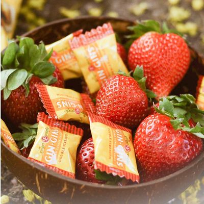 GIN GINS Double Strength Ginger Hard Candy - Natural Ginger Candy by The Ginger People - Individually Wrapped Healthy Candy - Double Strength Flavor - Large 1 lb Bag (16oz) - Pack of 1